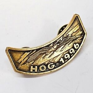 VINTAGE 1996 Harley Davidson Owners Group HOG Lapel Pin Badge Rocker Eagle HD